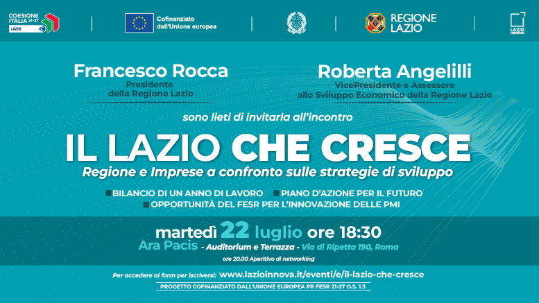 Il Lazio che cresce – Regione e Imprese a confronto sulle strategie di sviluppo